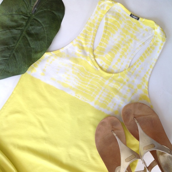 Anthropologie Dresses & Skirts - Monrow | Yellow Tie-Dye Racerback Maxi Dress